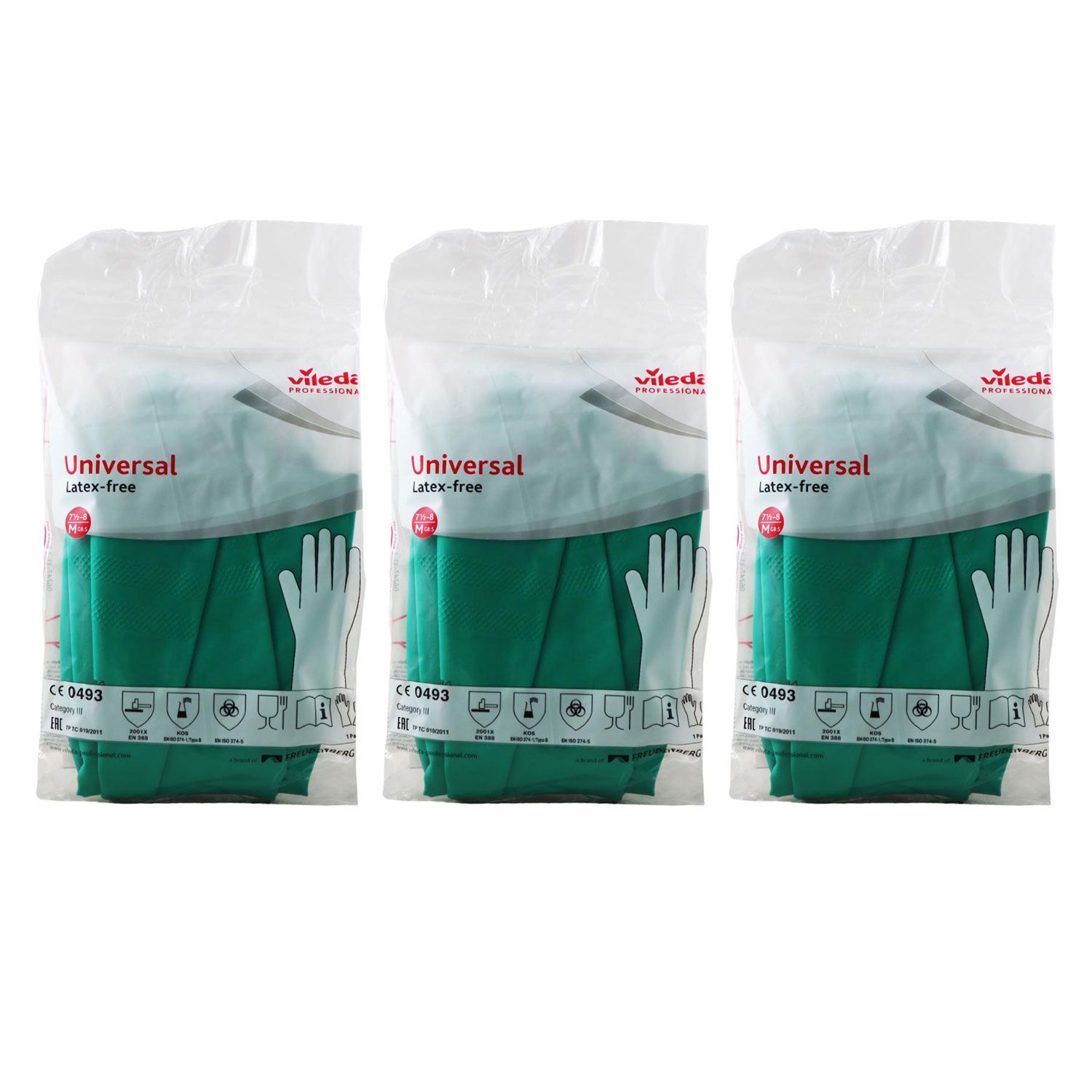 Vileda Universal Nitrilhandschuh LatexFree Handschuh 3 x Gr�n Gr��e M Set