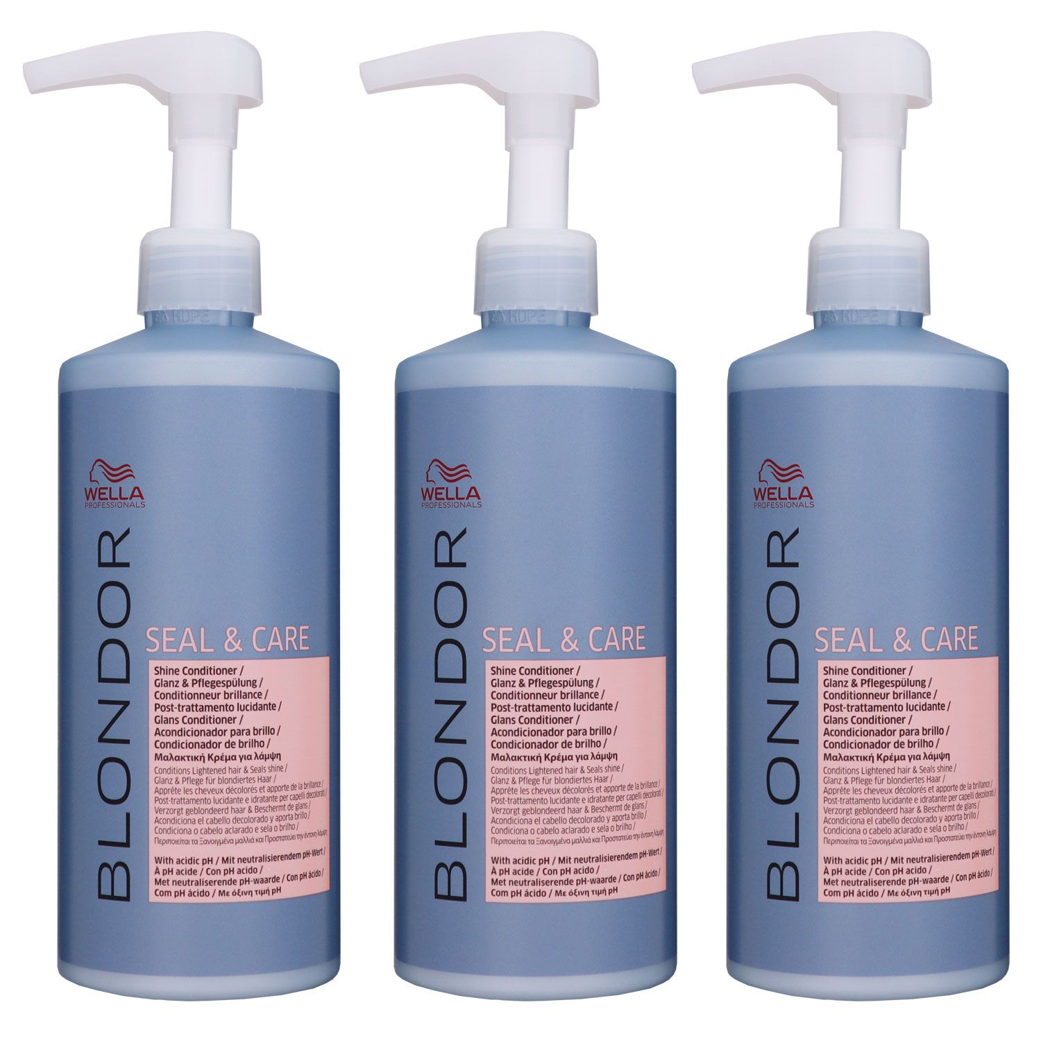 Wella Blonde Seal & Care 3 x 500 ml Glanz & Pflegesp�lung Set