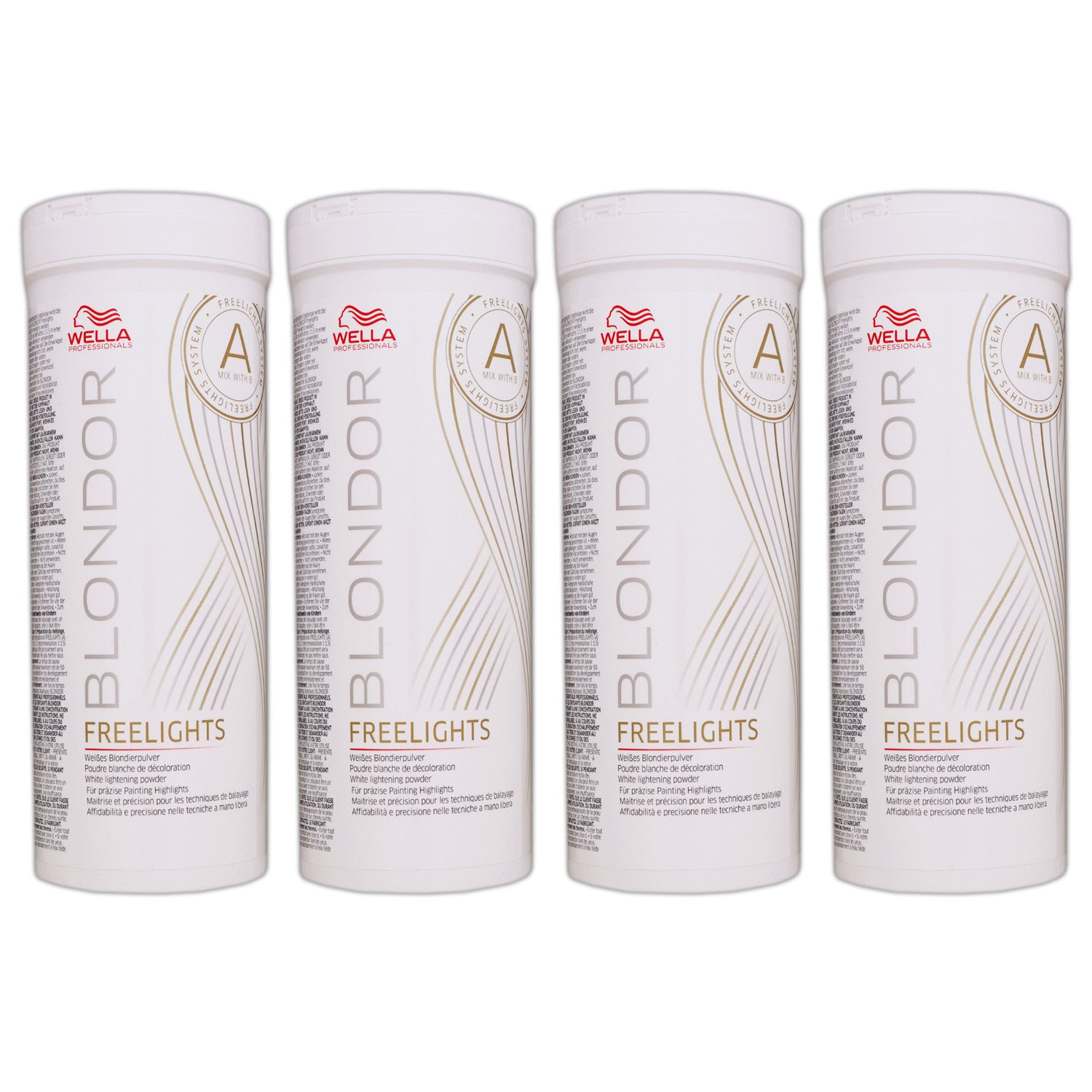 Wella Blondor Freelights 4 x 400 g wei�es Blondierpulver Set