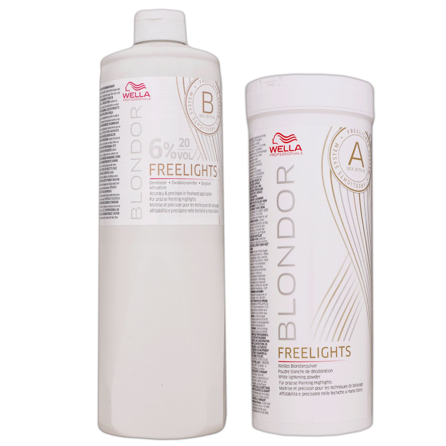 Wella Blondor Freelights 6% 1000ml & 400g wei�es Blondierpulver