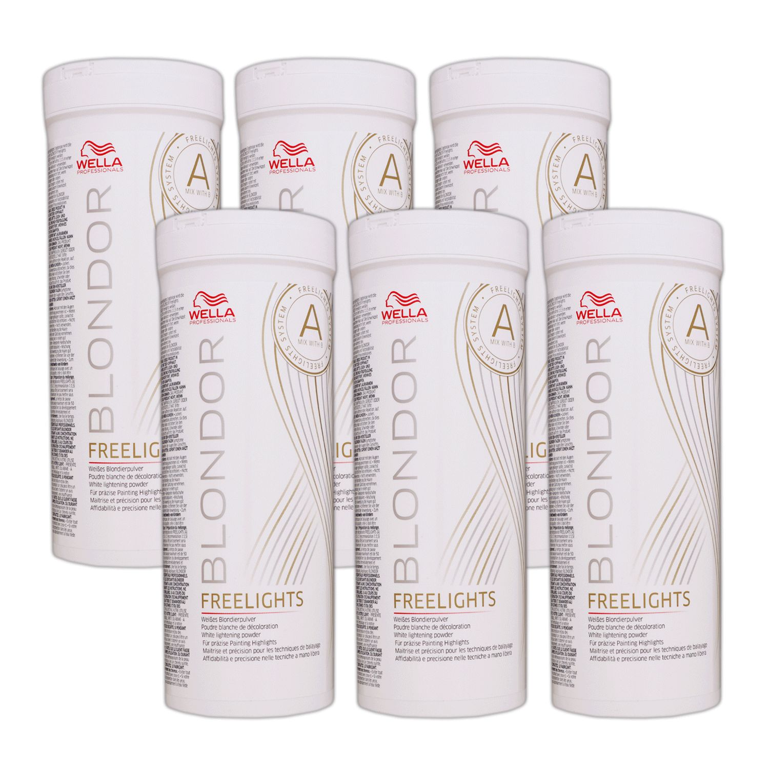 Wella Blondor Freelights 6 x 400 g wei�es Blondierpulver Set