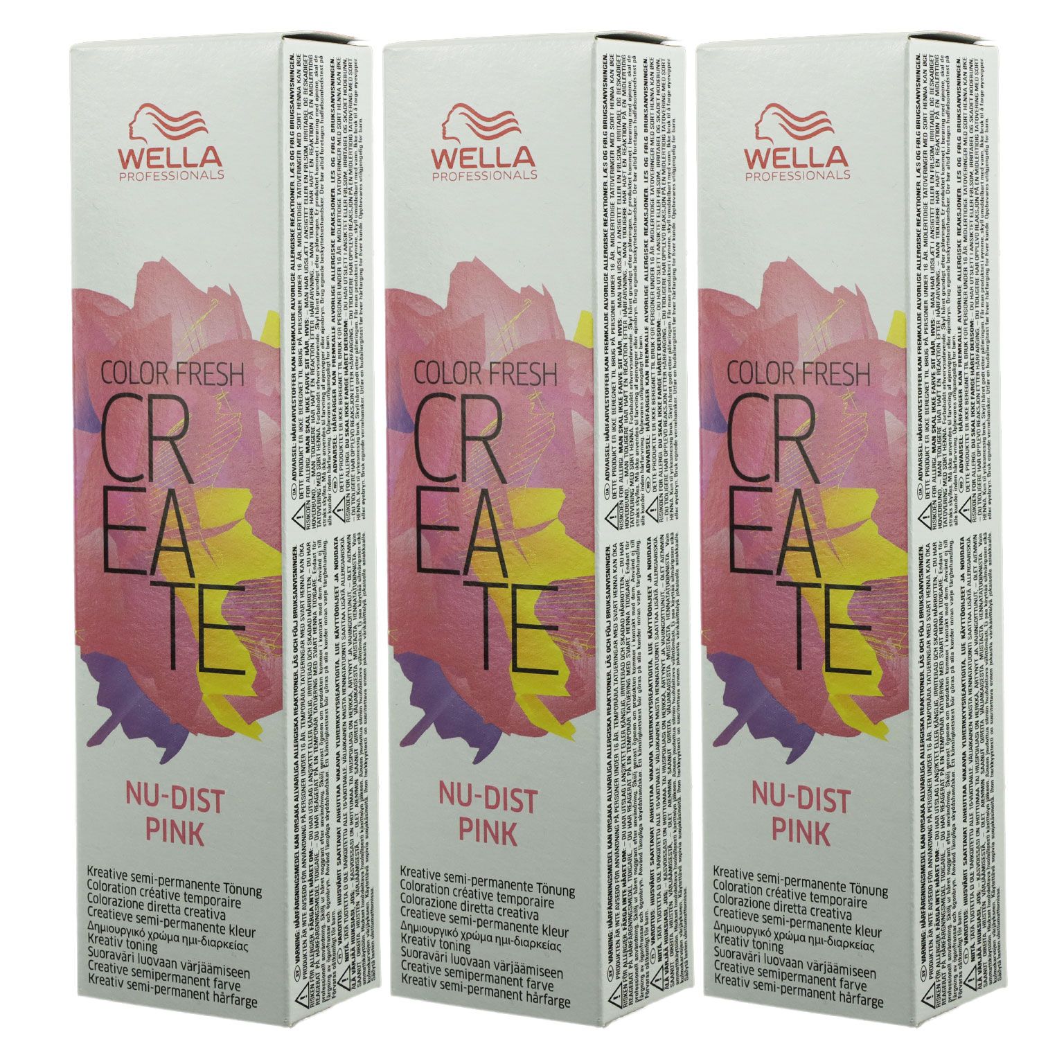 Wella Color Fresh Create 3 x 60 ml - 6 NuDist Pink Set