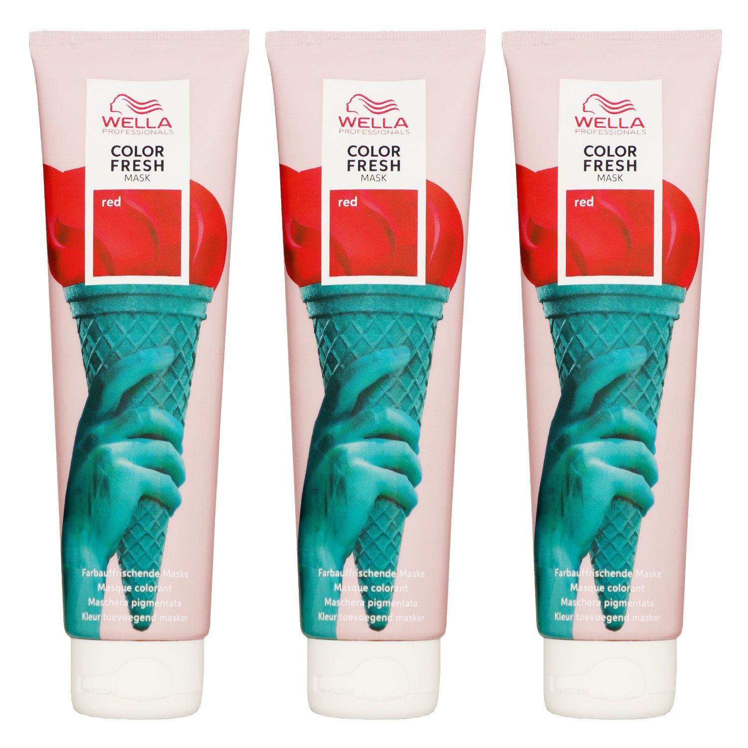Wella Color Fresh Mask 3 x 150 ml T�nungsmaske Farbmaske Red Set