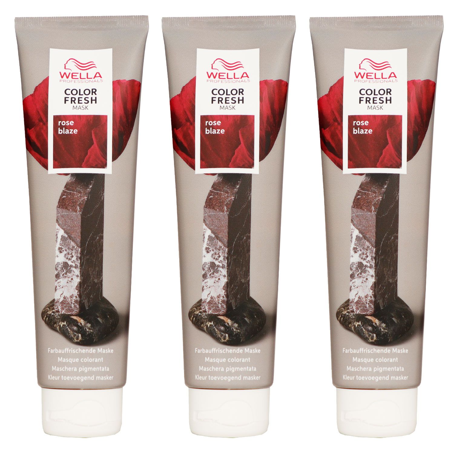 Wella Color Fresh Mask 3 x 150 ml T�nungsmaske Farbmaske Rose Blaze Set