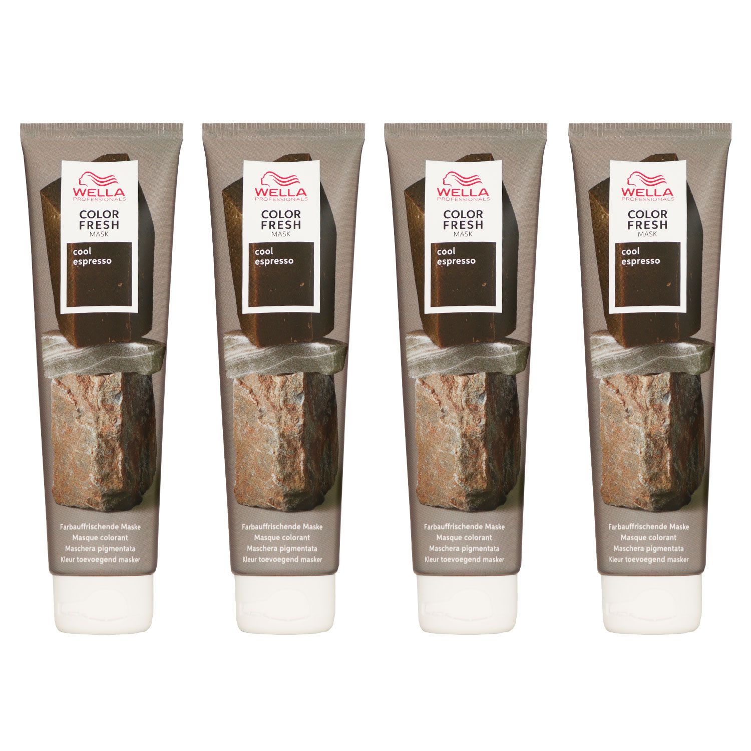 Wella Color Fresh Mask 4 x 150 ml T�nungsmaske Farbmaske Cool Espresso Set