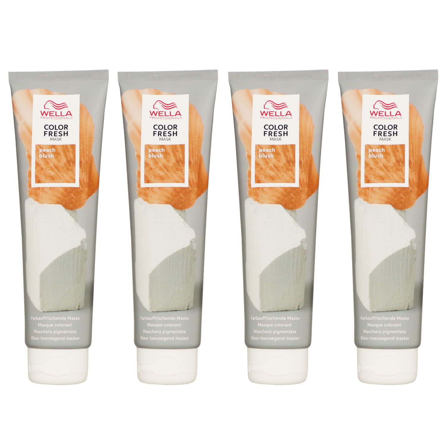 Wella Color Fresh Mask 4 x 150 ml T�nungsmaske Farbmaske Peach Blush Set