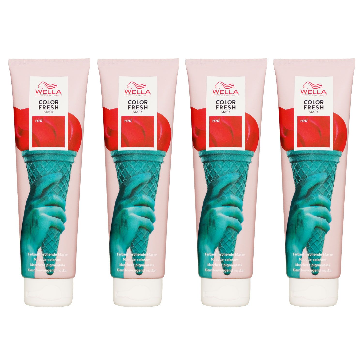 Wella Color Fresh Mask 4 x 150 ml T�nungsmaske Farbmaske Red Set