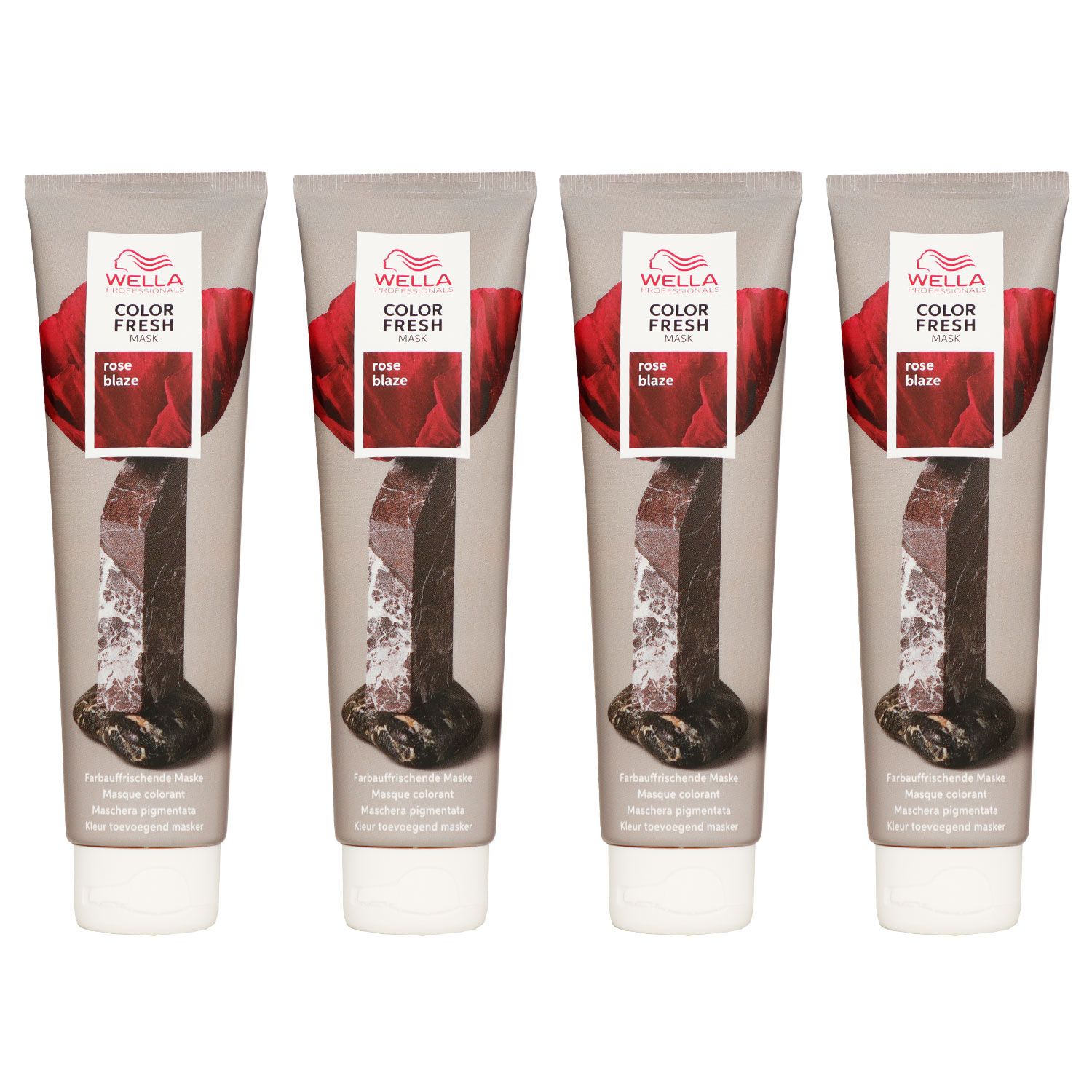 Wella Color Fresh Mask 4 x 150 ml T�nungsmaske Farbmaske Rose Blaze Set
