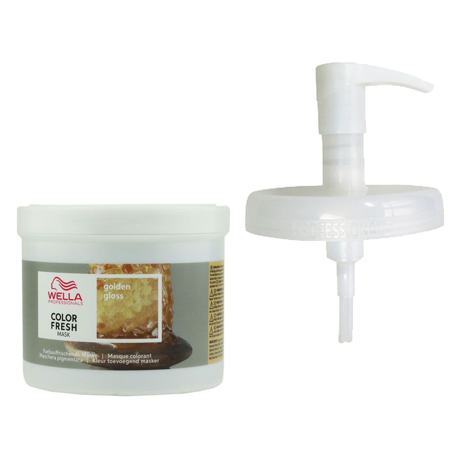 Wella Color Fresh Mask 500 ml Golden Gloss T�nungsmaske Haart�nung & 500 ml Dosierpumpe Set