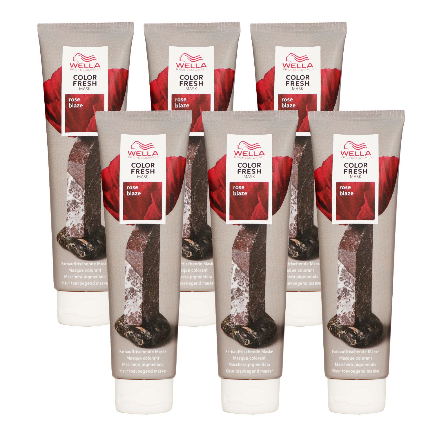 Wella Color Fresh Mask 6 x 150 ml T�nungsmaske Farbmaske Rose Blaze Set