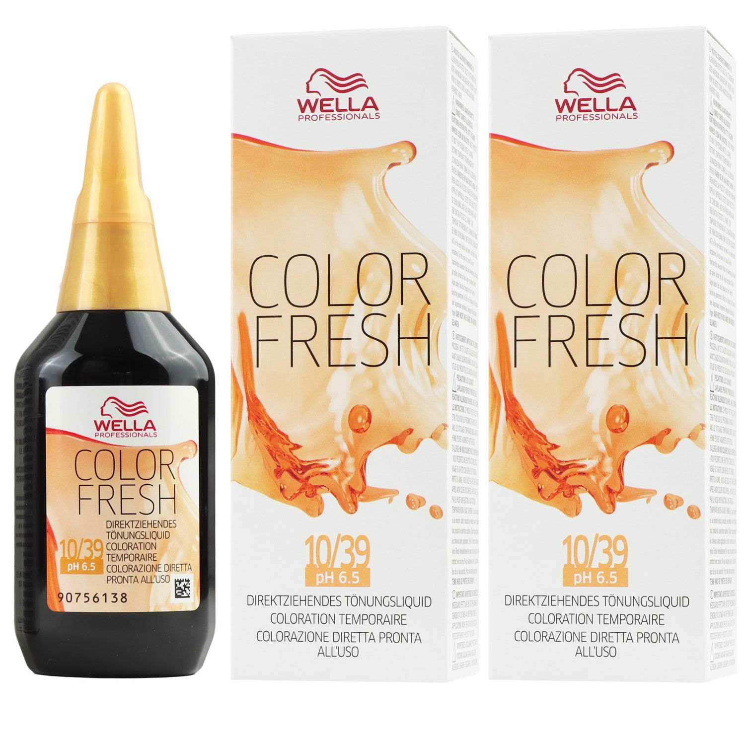 Wella Color Fresh T�nungsliquid 2 x 75 ml 10/39 hell lichtblond gold cendre Set