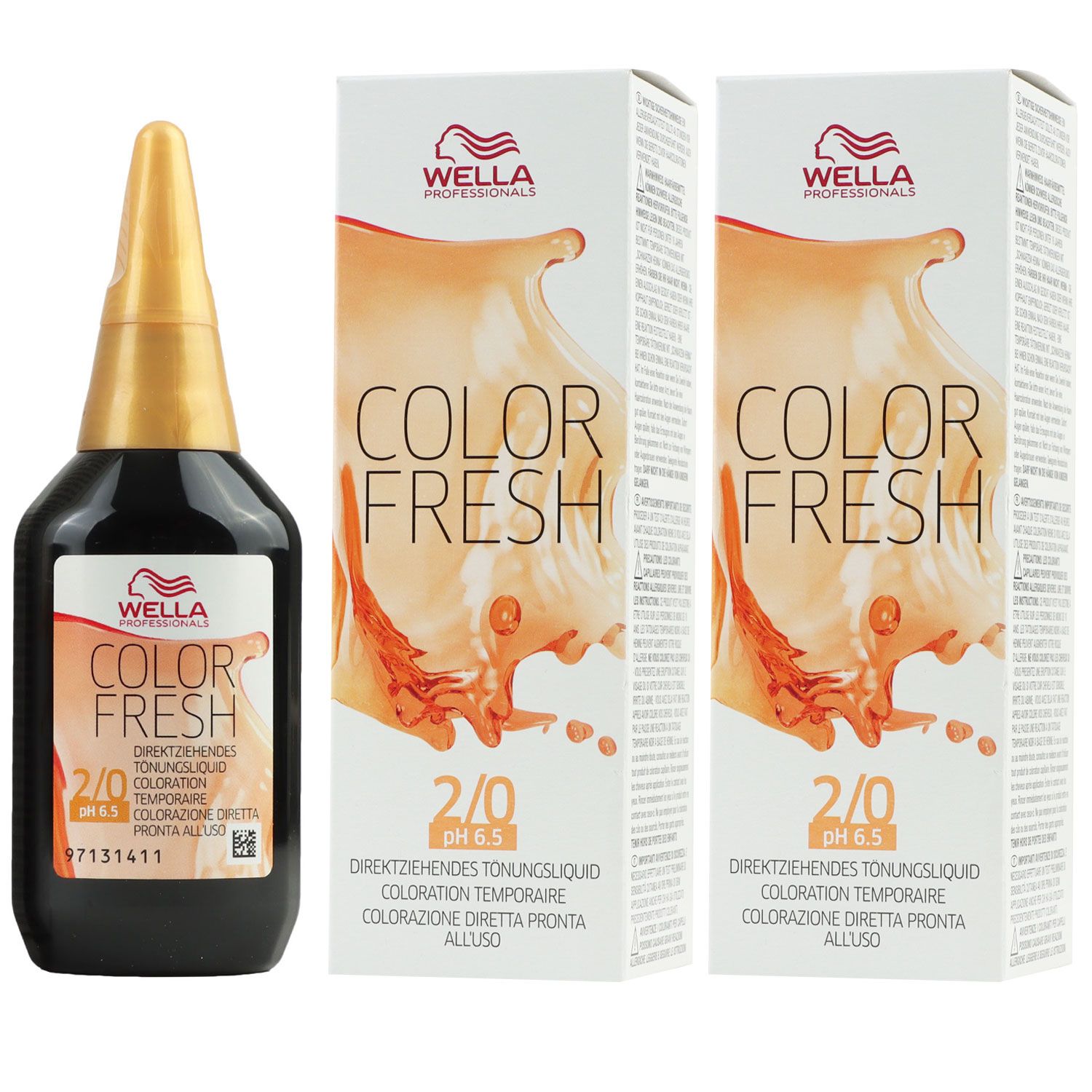 Wella Color Fresh T�nungsliquid 2 x 75 ml 2/0 schwarz Set