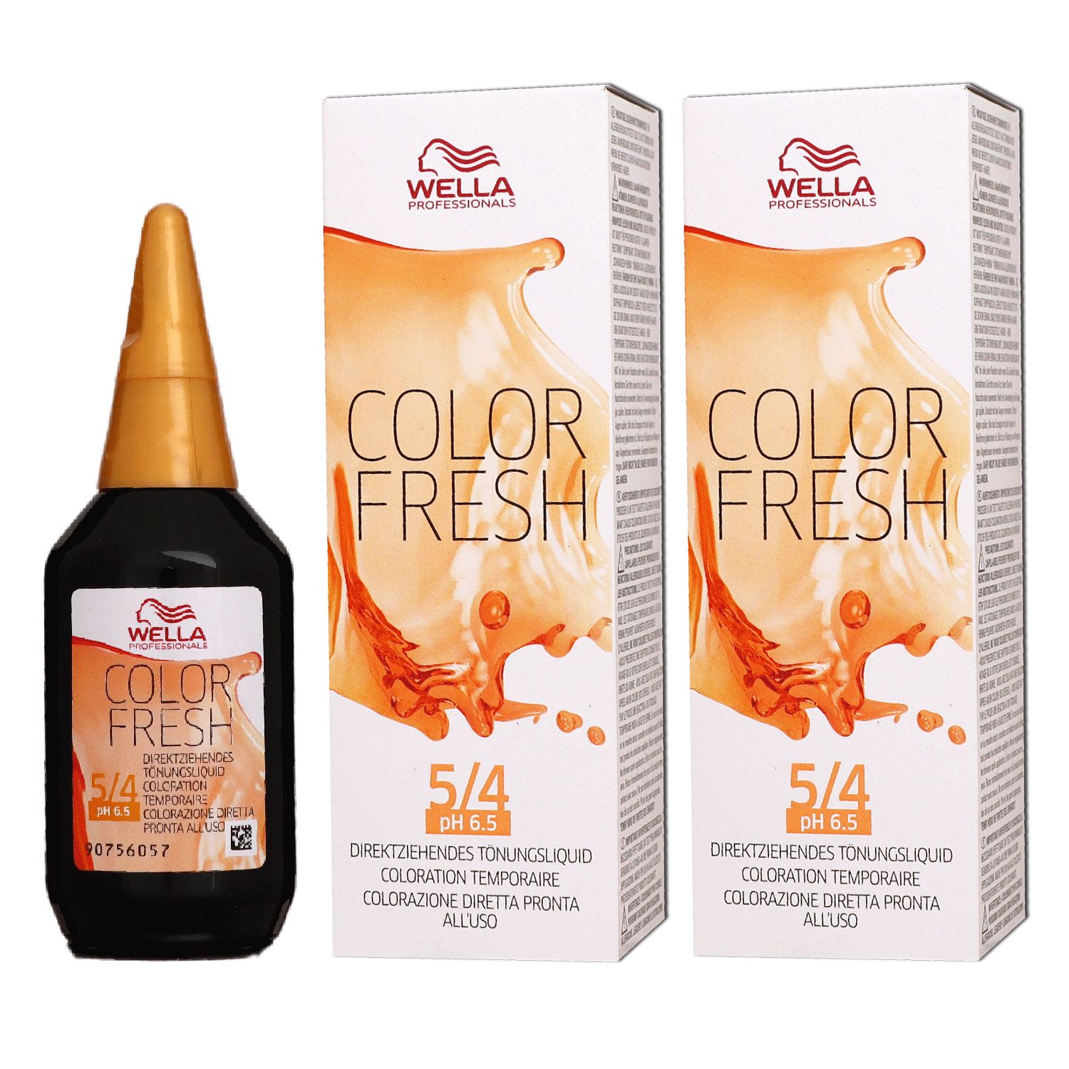 Wella Color Fresh T�nungsliquid 2 x 75 ml 5/4 hellbraun rot Set