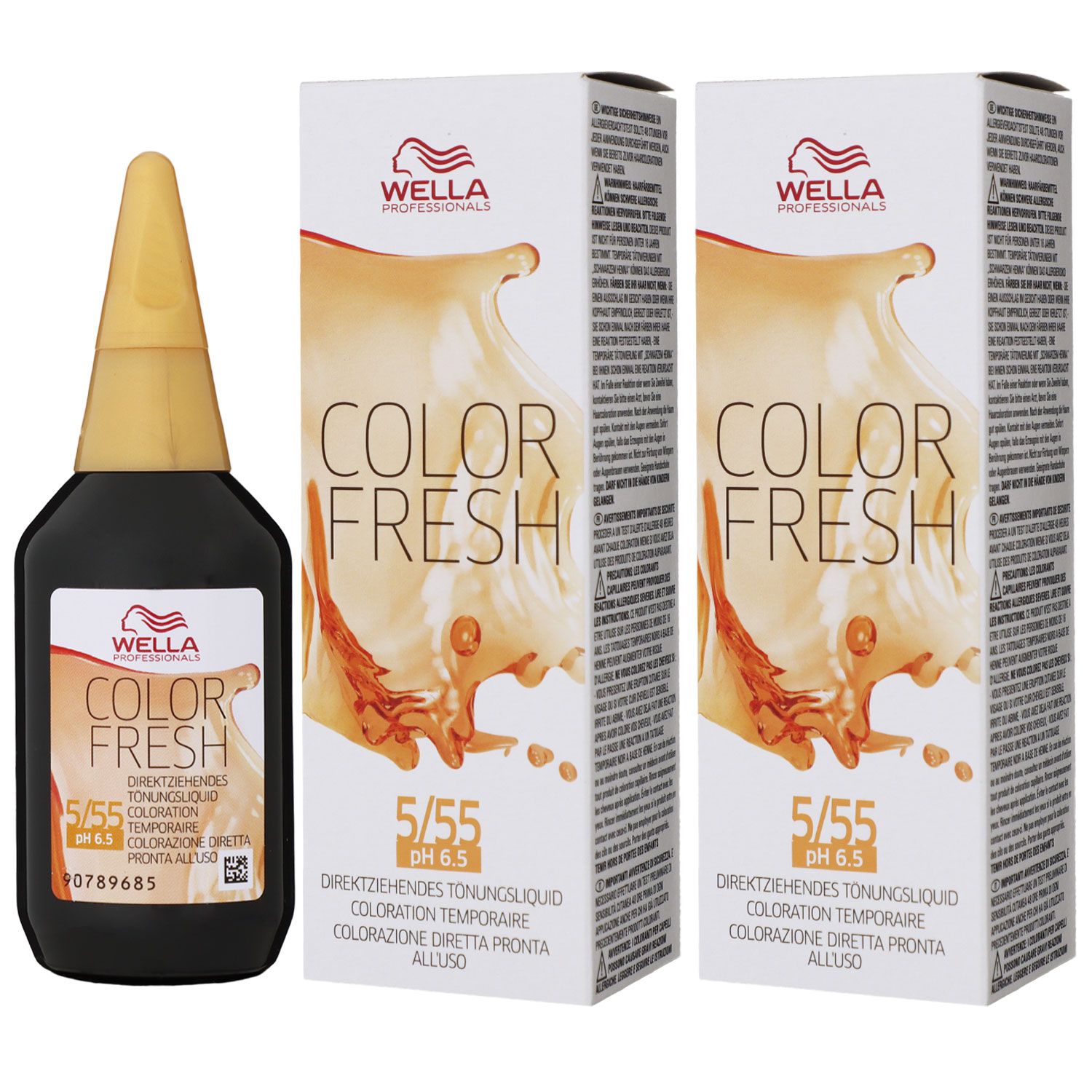 Wella Color Fresh T�nungsliquid 2 x 75 ml 5/55 hellbraun mahagoni intensiv Set