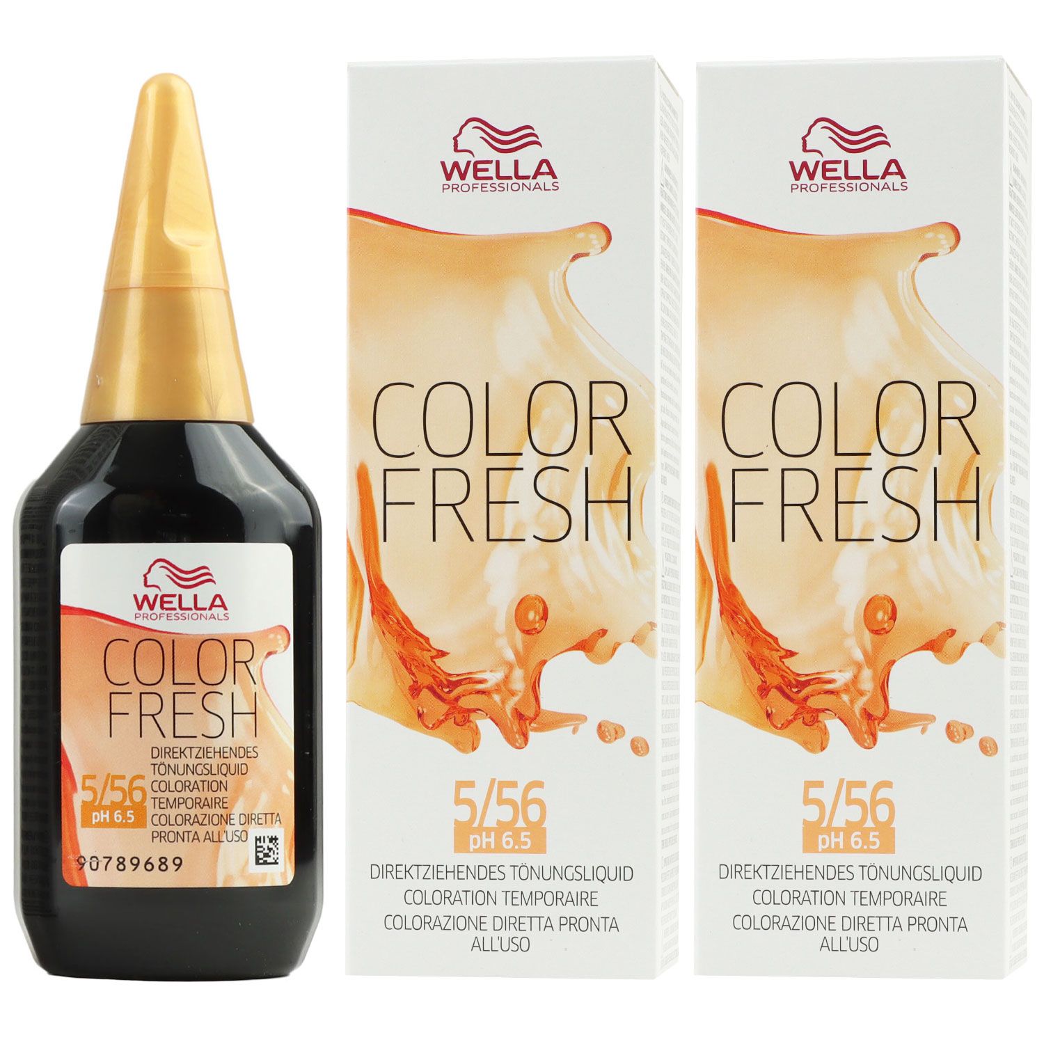 Wella Color Fresh T�nungsliquid 2 x 75 ml 5/56 hellbraun mahagoni violett Set