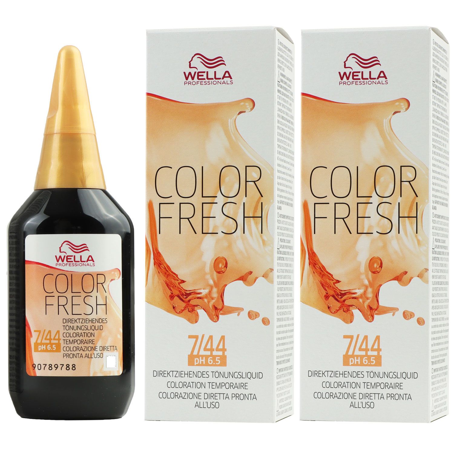 Wella Color Fresh T�nungsliquid 2 x 75 ml 7/44 mittelblond rot intensiv Set
