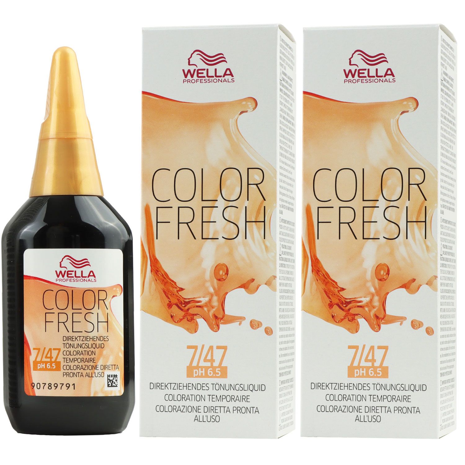 Wella Color Fresh T�nungsliquid 2 x 75 ml 7/47 mittelblond rot braun Set