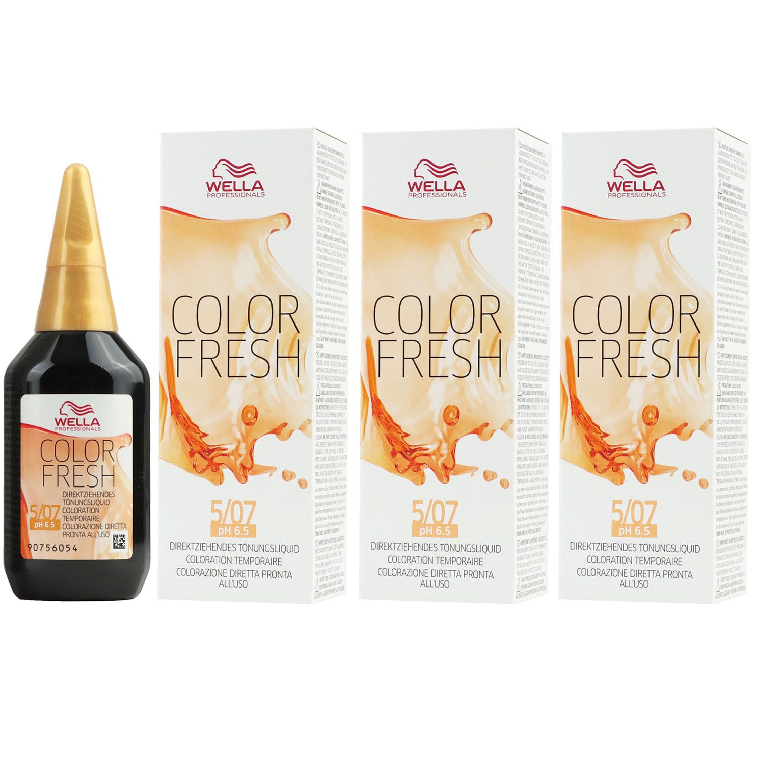 Wella Color Fresh T�nungsliquid 3 x 75 ml 5/07 hellbraun natur braun Set