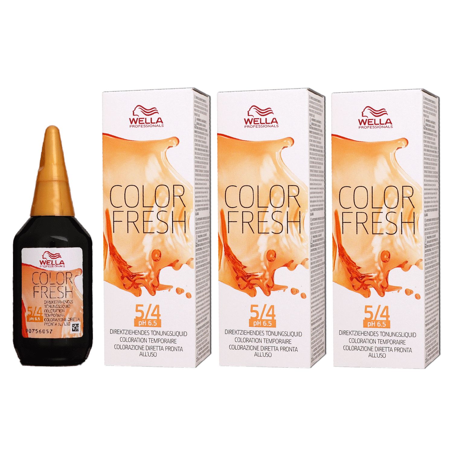 Wella Color Fresh T�nungsliquid 3 x 75 ml 5/4 hellbraun rot Set