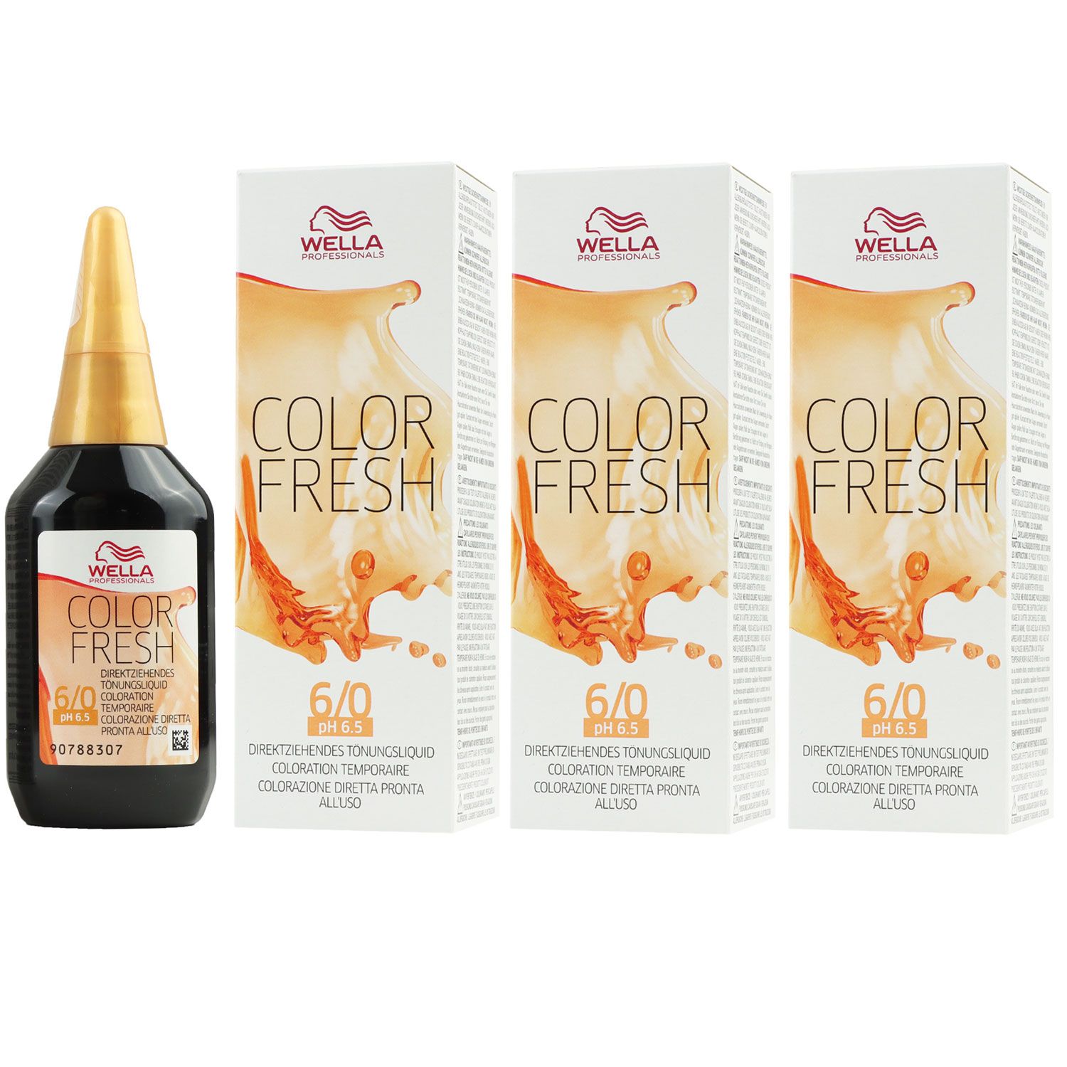 Wella Color Fresh T�nungsliquid 3 x 75 ml 6/0 dunkelblond Set