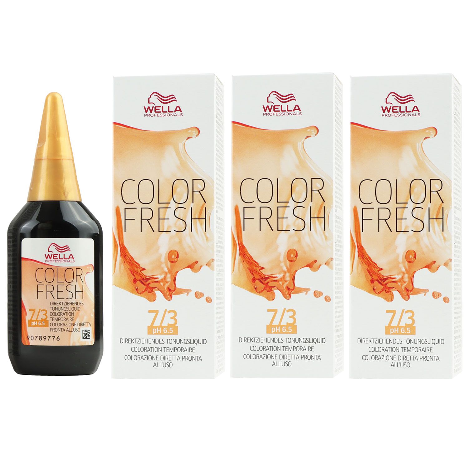 Wella Color Fresh T�nungsliquid 3 x 75 ml 7/3 mittelblond gold Set