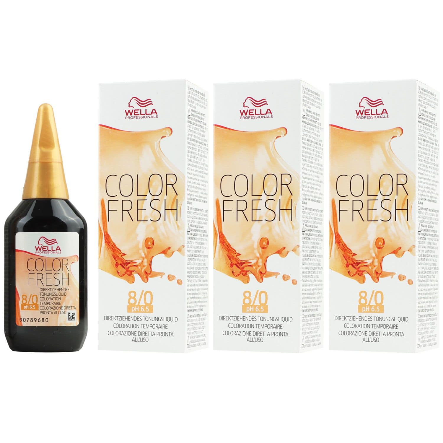 Wella Color Fresh T�nungsliquid 3 x 75 ml 8/0 hellblond Set