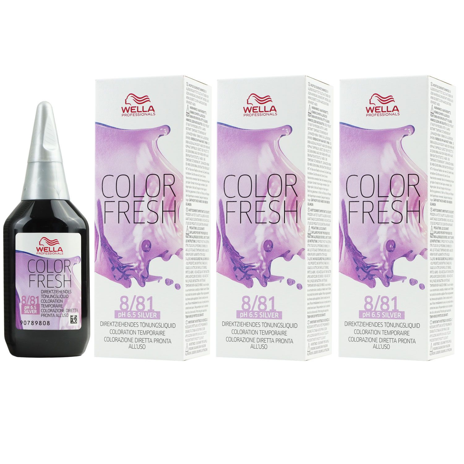 Wella Color Fresh T�nungsliquid 3 x 75 ml 8/81 hellblond perl asch Set