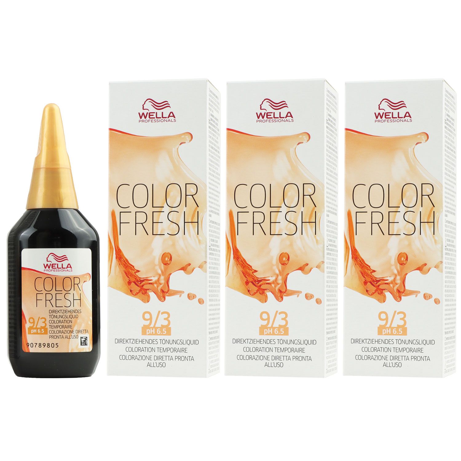 Wella Color Fresh T�nungsliquid 3 x 75 ml 9/3 lichtblond gold Set