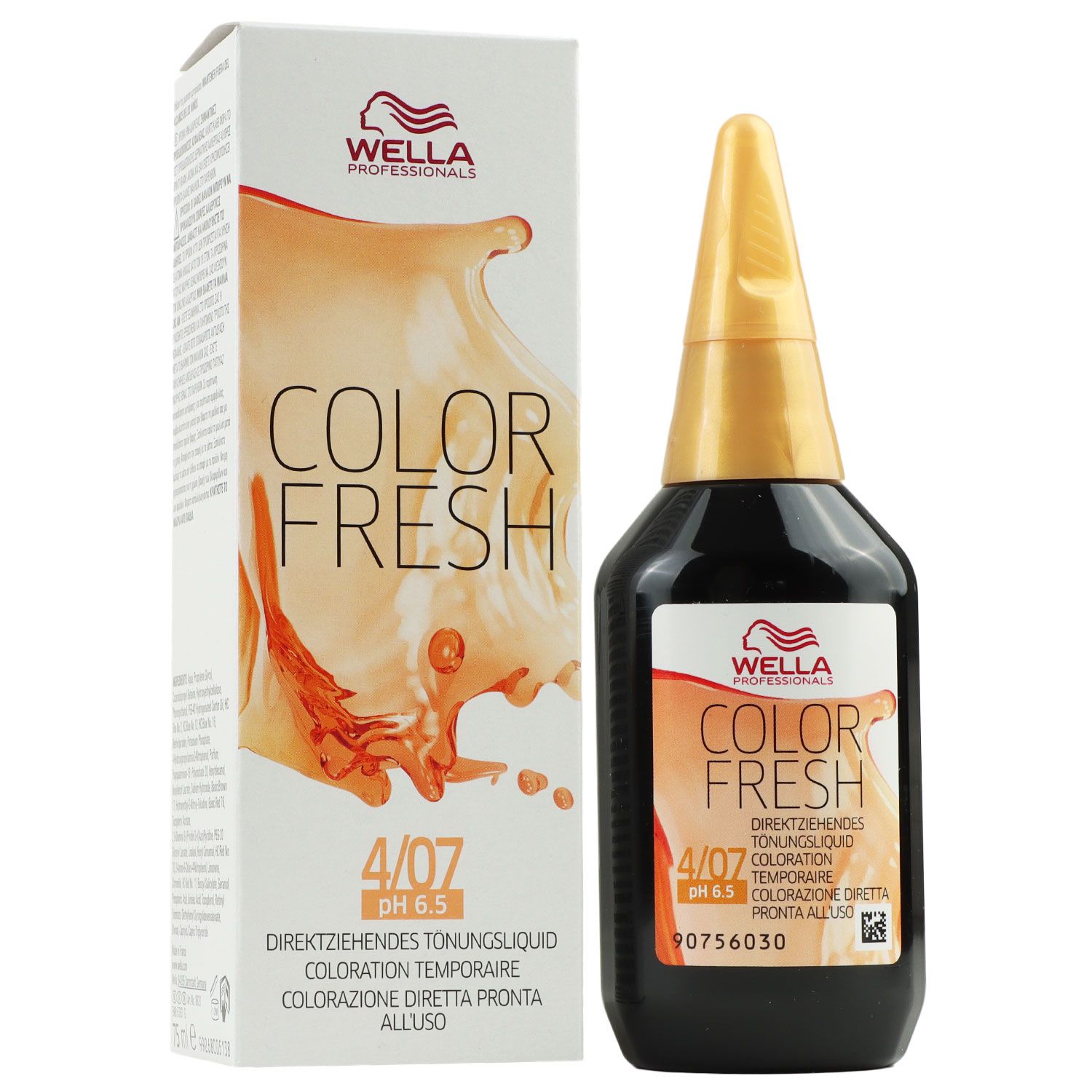 Wella Color Fresh T�nungsliquid 75 ml 4/07 mittelbraun natur braun
