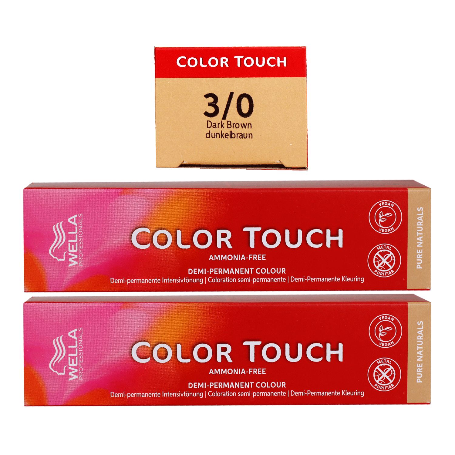 Wella Color Touch 2 x 60 ml 3/0 dunkelbraun Set