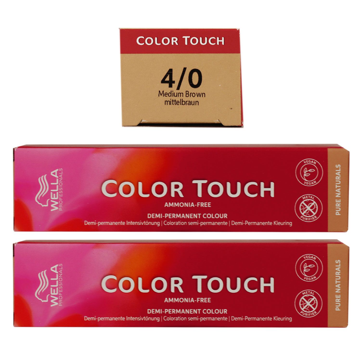 Wella Color Touch 2 x 60 ml 4/0 mittelbraun Set