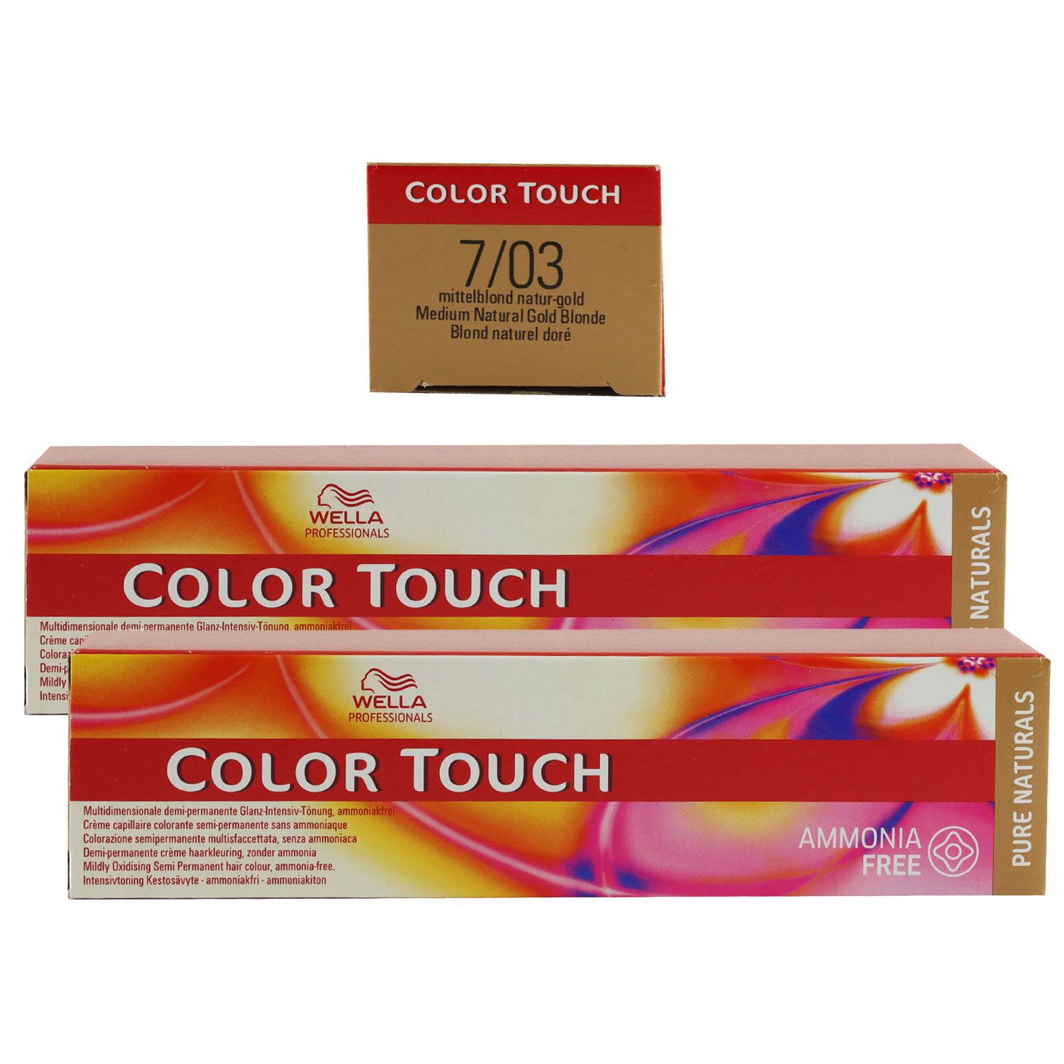 Wella Color Touch 2 x 60 ml 7/03 mittelblond natur gold Set