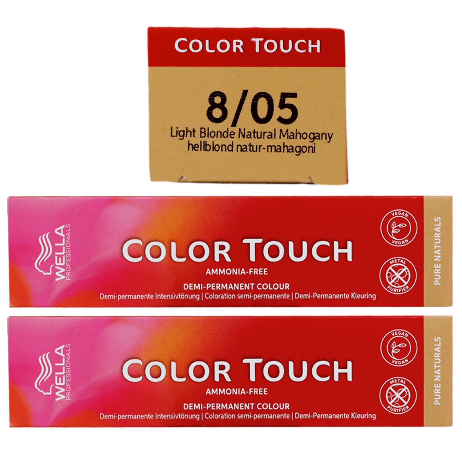 Wella Color Touch 2 x 60 ml 8/05 hellblond natur mahagoni Set