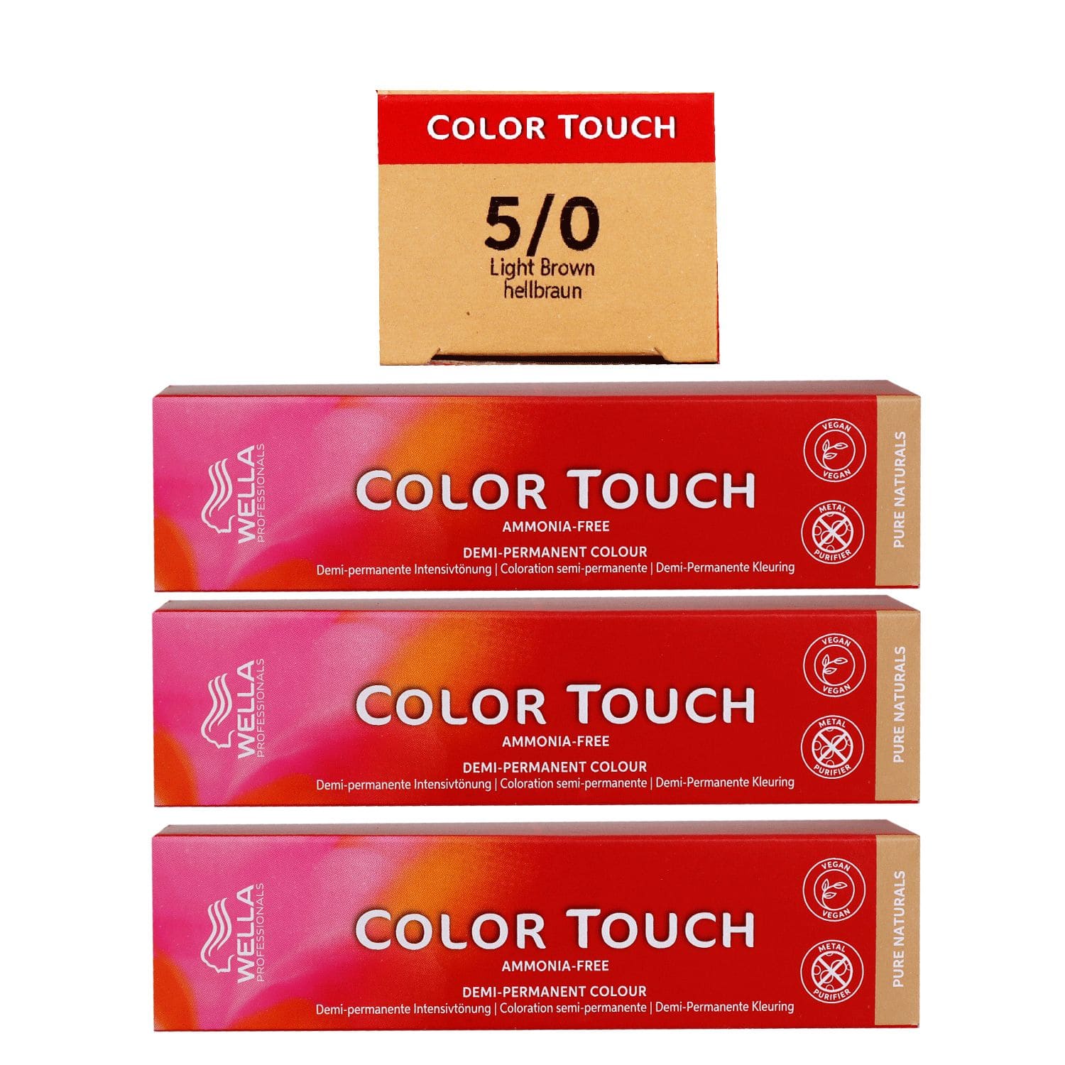 Wella Color Touch 3 x 60 ml 5/0 hellbraun Set
