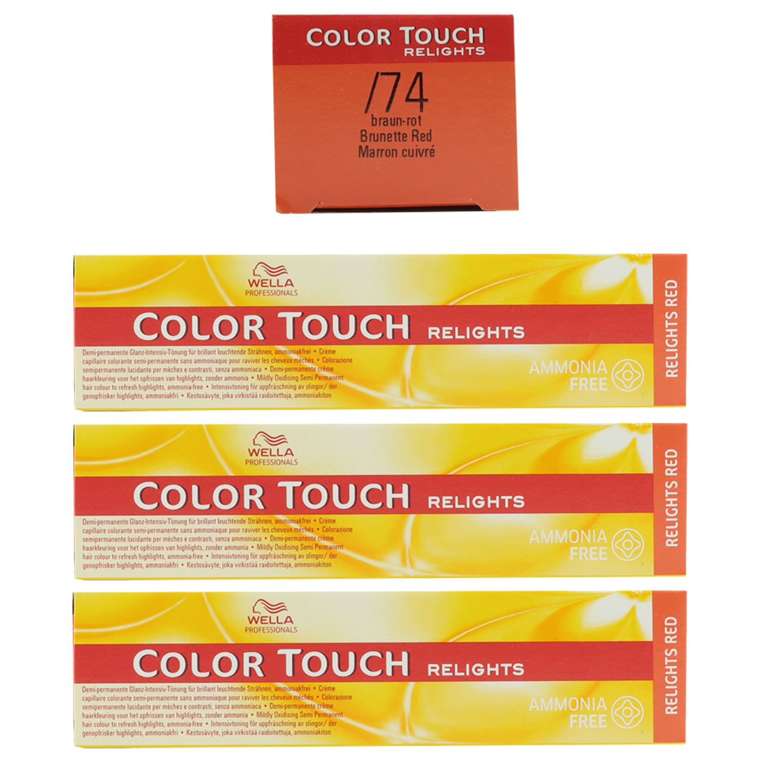 Wella Color Touch 3 x 60 ml /74 braun rot Intensivt�nung Set