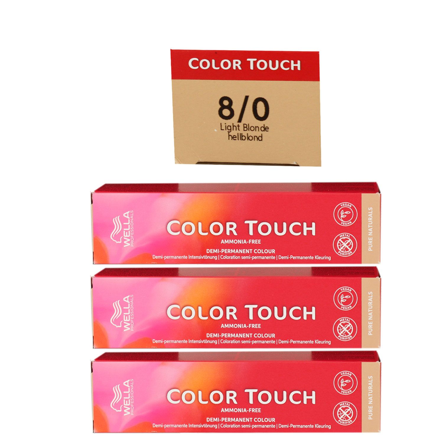 Wella Color Touch 3 x 60 ml 8/0 hellblond Set
