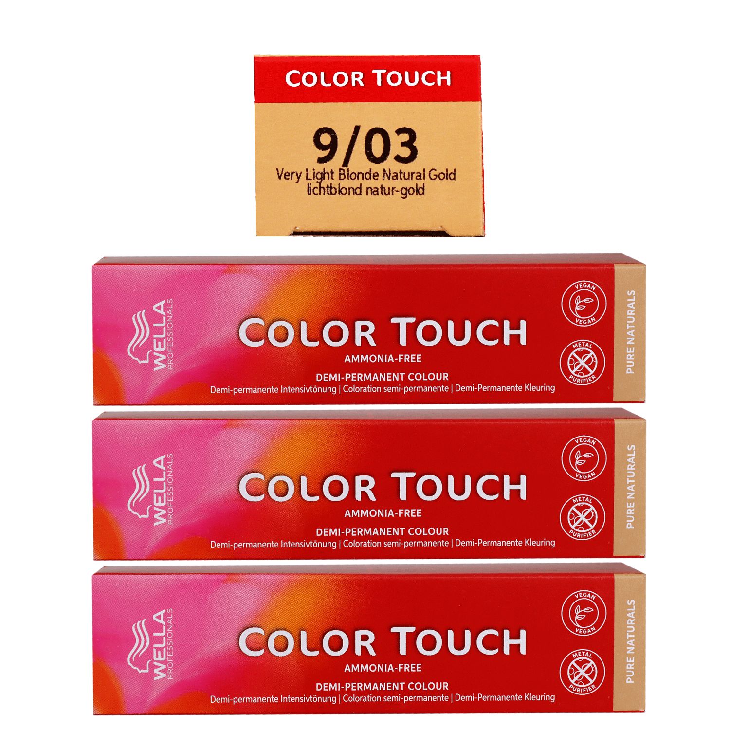 Wella Color Touch 3 x 60 ml 9/03 lichtblond natur gold Set