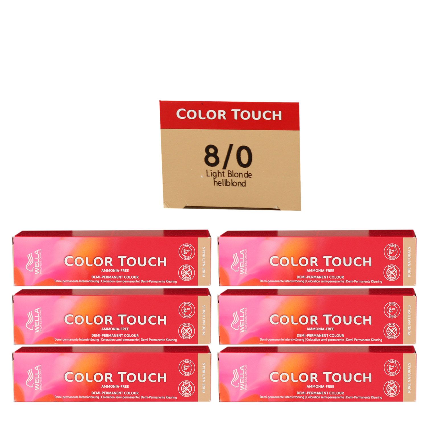 Wella Color Touch 6 x 60 ml 8/0 hellblond Set