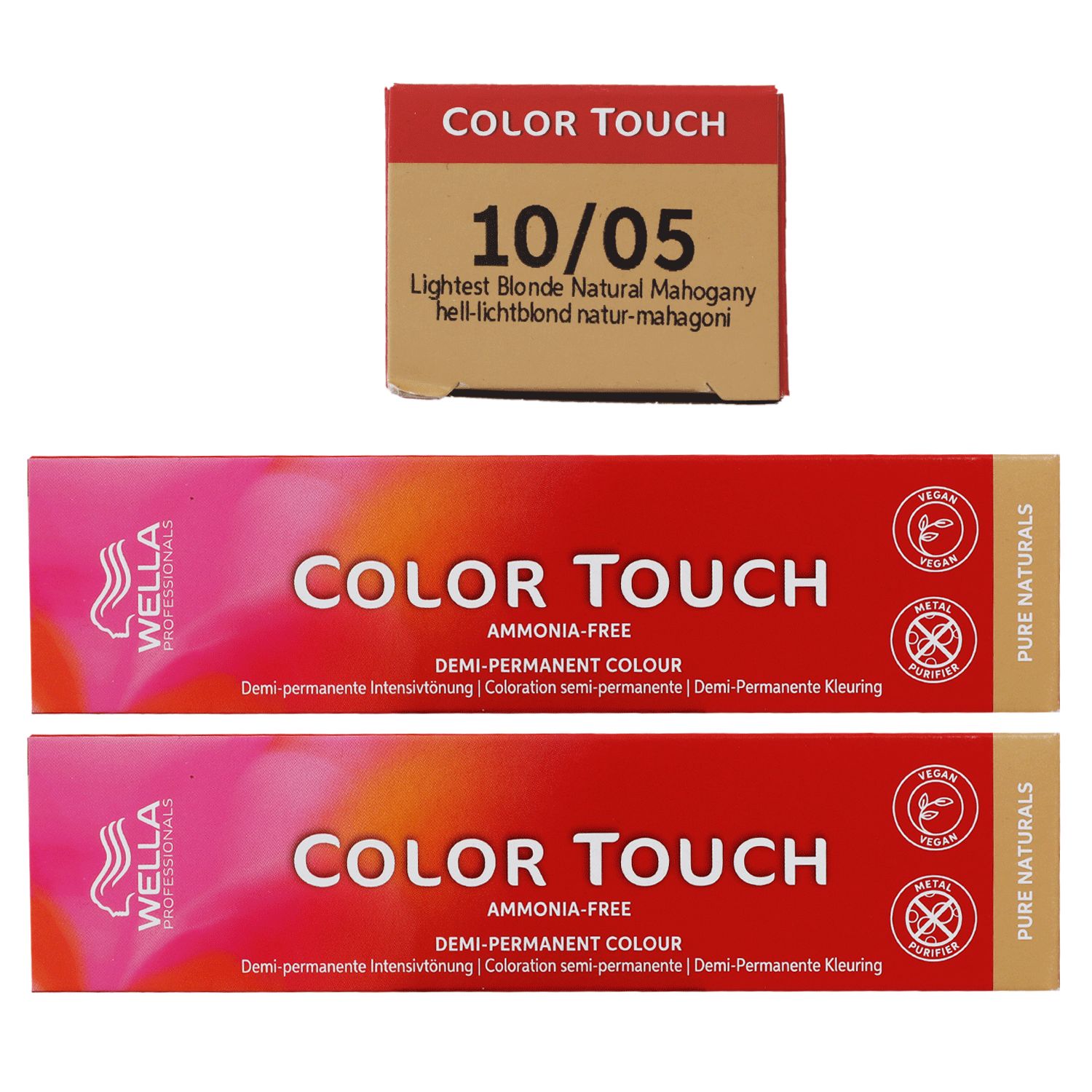 Wella Color Touch 60 ml 2 x 10/05 hell lichtblond natur mahagoni Set