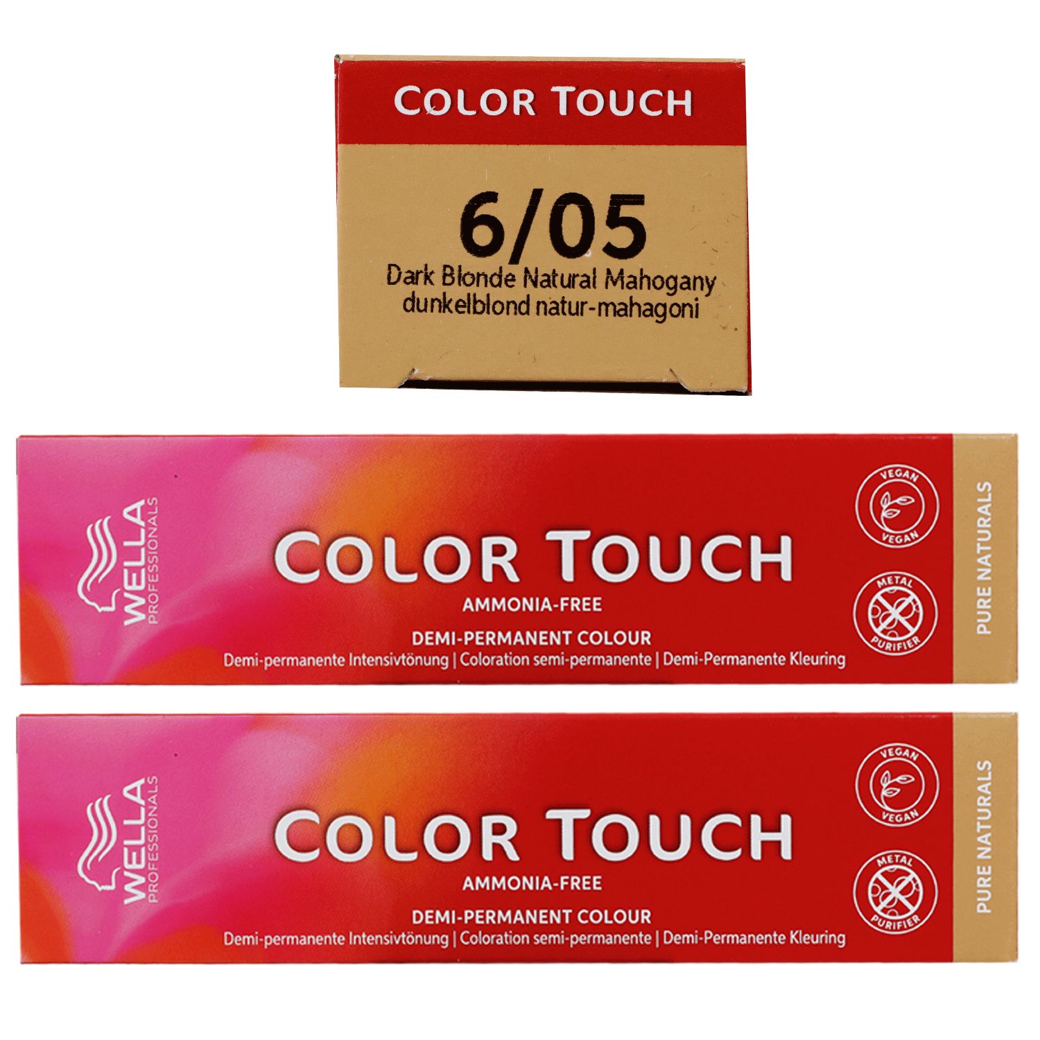 Wella Color Touch 60 ml 2 x 6/05 dunkelblond natur mahagoni Set