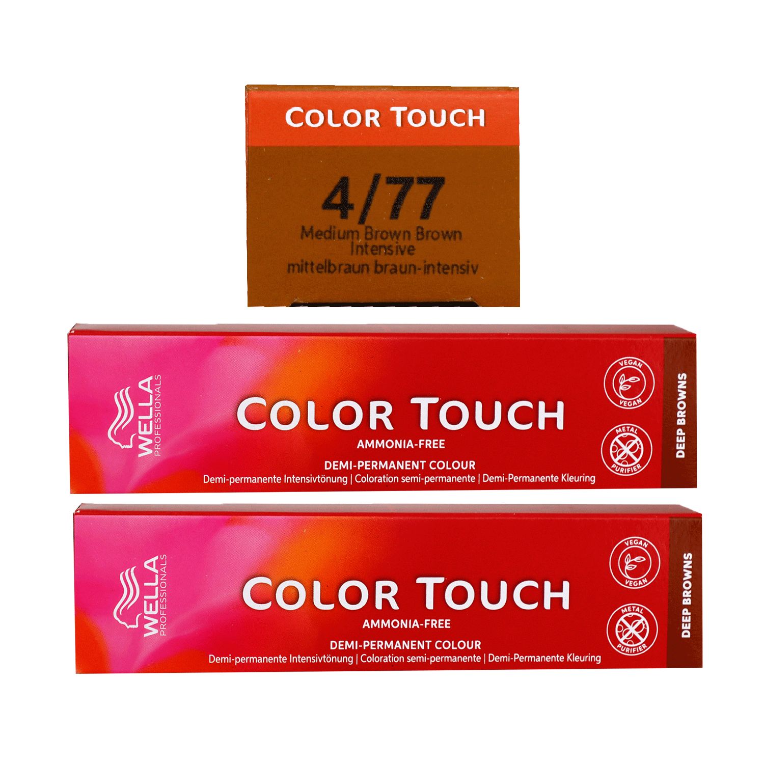 Wella Color Touch Deep Browns 2 x 60 ml 4/77 mittelbraun braun-intensiv Set