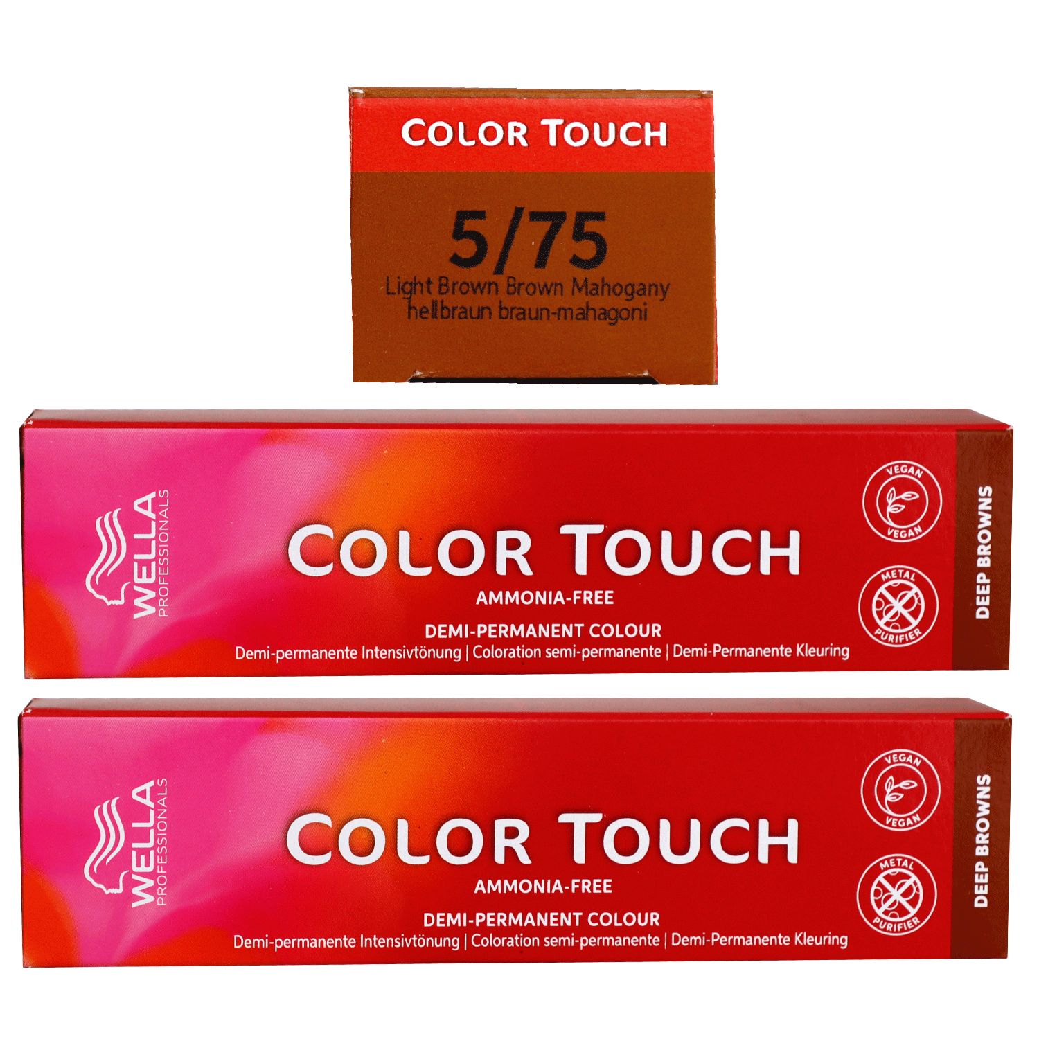 Wella Color Touch Deep Browns 2 x 60 ml 5/75 hellbraun braun mahagoni Set