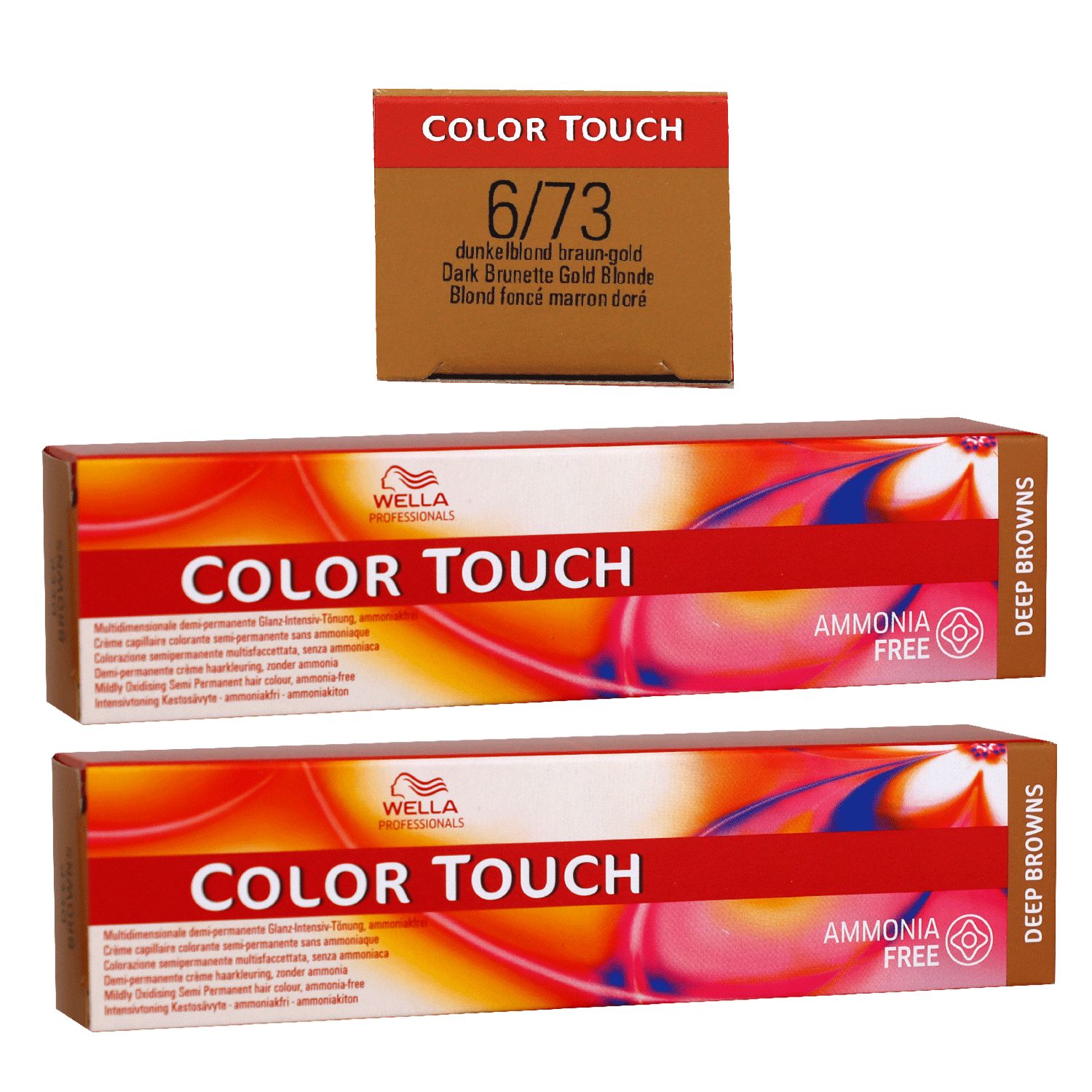 Wella Color Touch Deep Browns 2 x 60 ml 6/73 dunkelblond braun gold Set