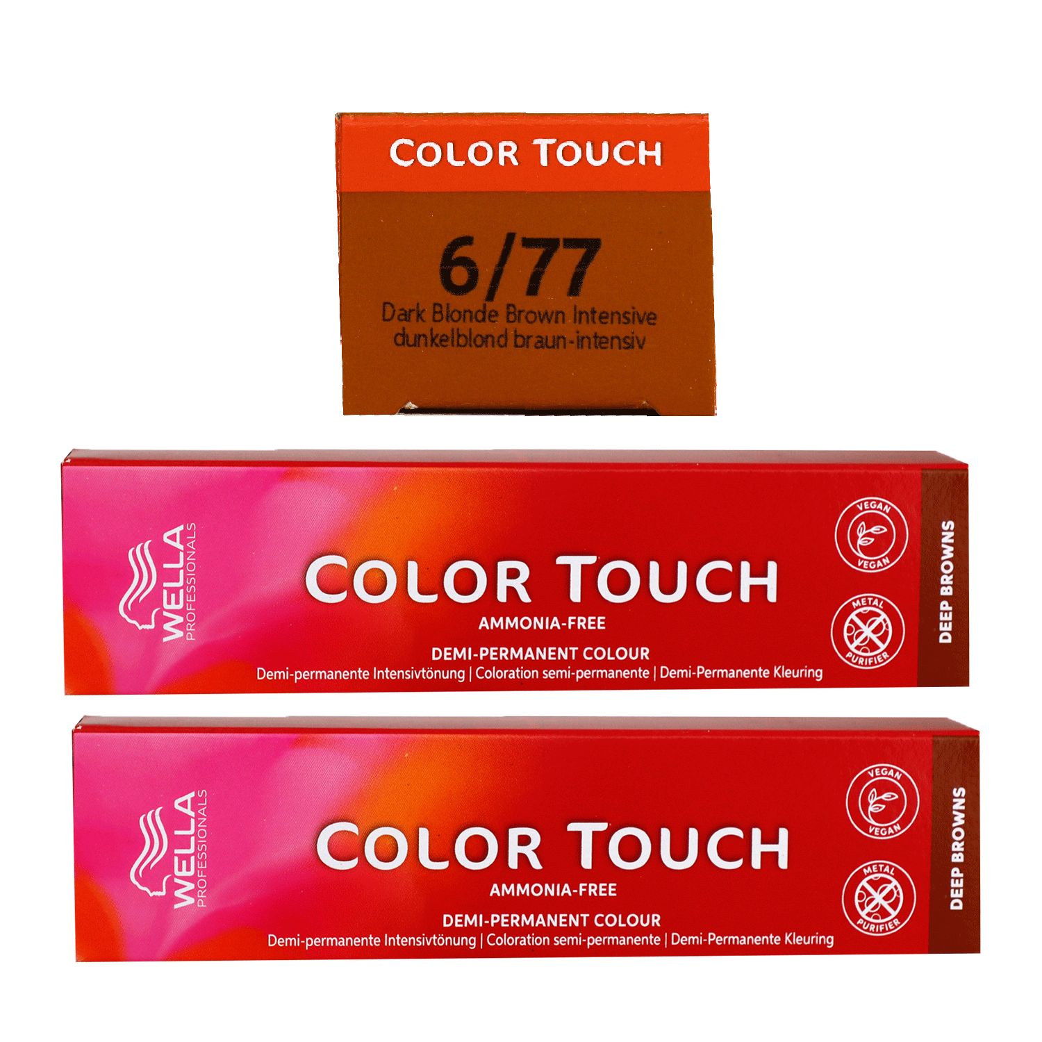 Wella Color Touch Deep Browns 2 x 60 ml 6/77 dunkelblond braun-intensiv Set