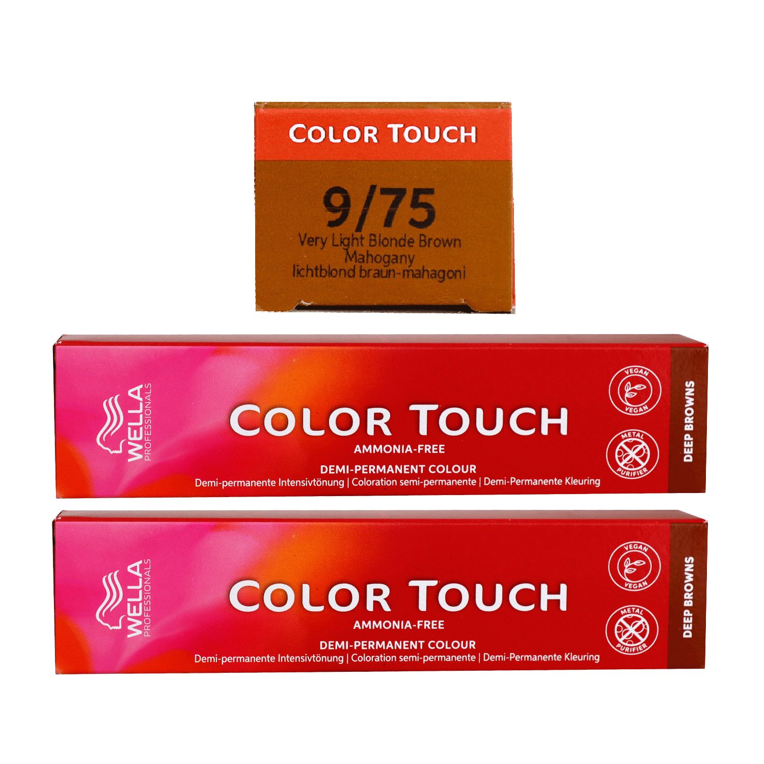 Wella Color Touch Deep Browns 2 x 60 ml 9/75 lichtblond braun mahagoni Set
