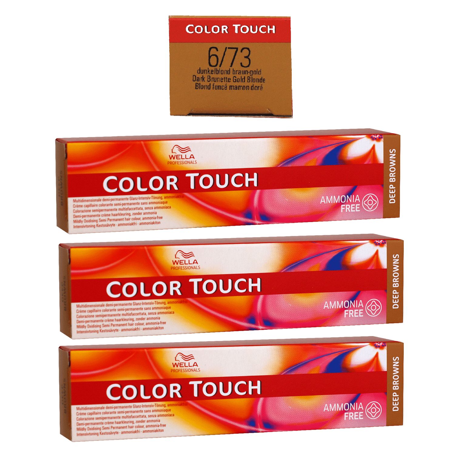 Wella Color Touch Deep Browns 3 x 60 ml 6/73 dunkelblond braun gold Set