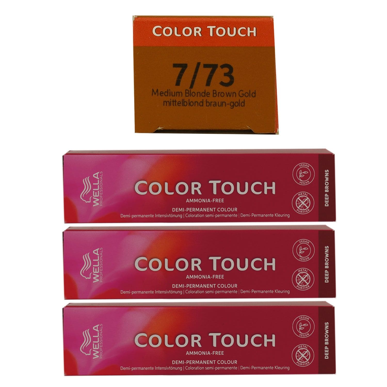 Wella Color Touch Deep Browns 3 x 60 ml 7/73 mittelblond braun gold Set