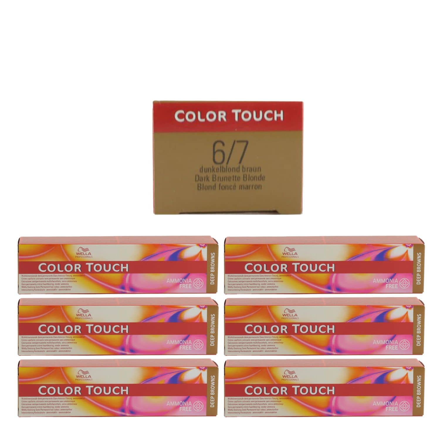 Wella Color Touch Deep Browns 6 x 60 ml 6/7 dunkelblond braun Set