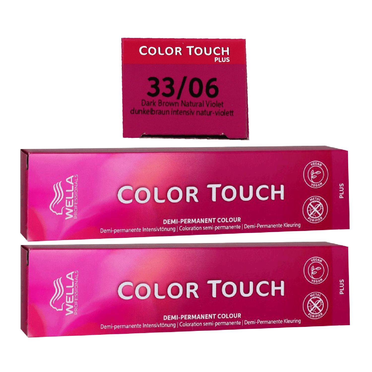 Wella Color Touch Plus 2 x 60 ml 33/06 dunkelbraun intensiv natur violett Intensivt�nung Set
