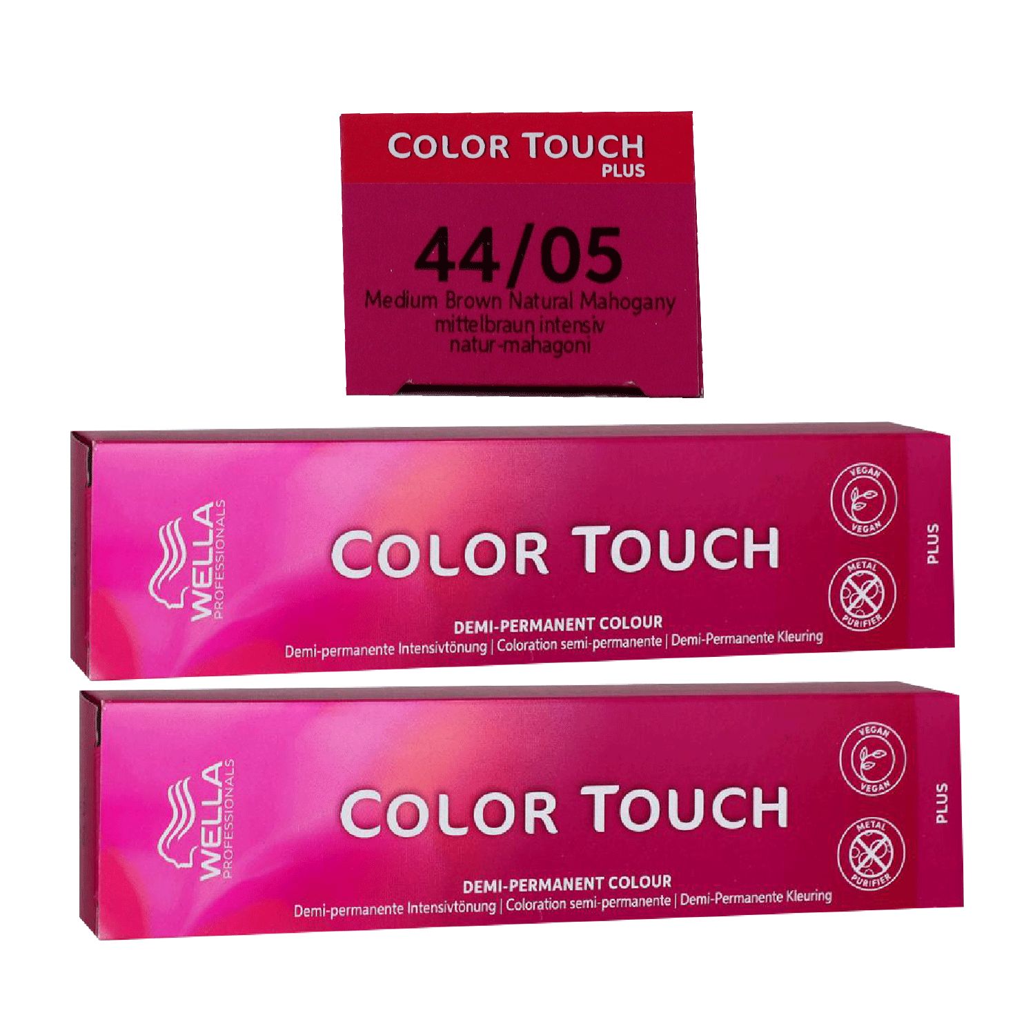 Wella Color Touch Plus 2 x 60 ml 44/05 mittelbraun intensiv natur mahagoni Intensivt�nung Set